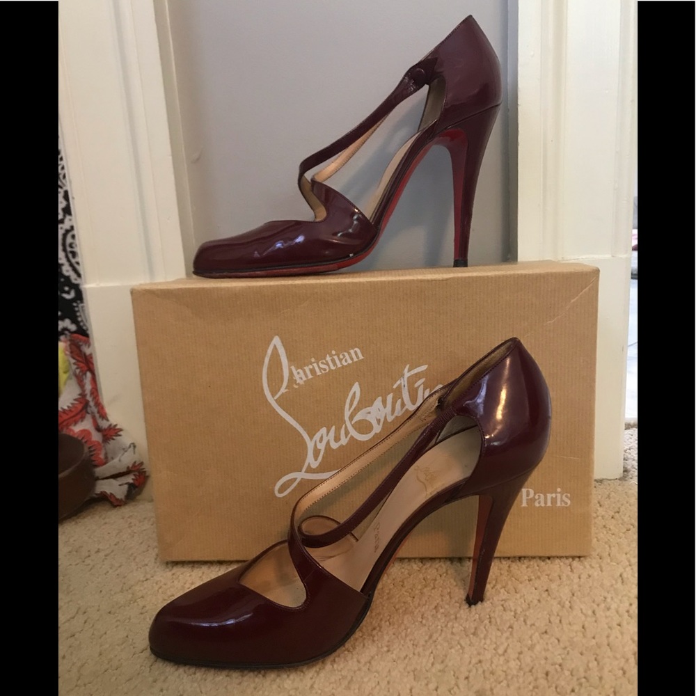 Red Christian Louboutins - valentines red strappy pump